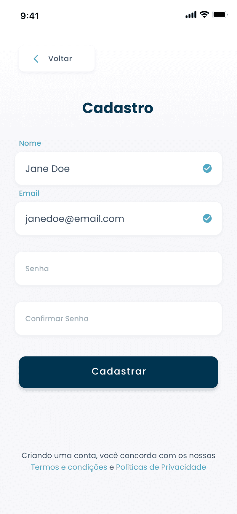 07 Apps Register Screen
