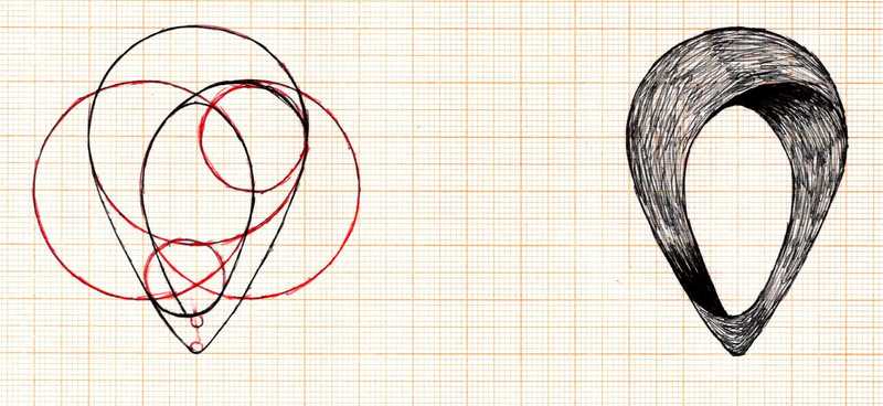 2 Sketch of first logo design and use of golden ratio