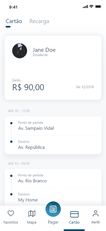 15 Apps user card screen